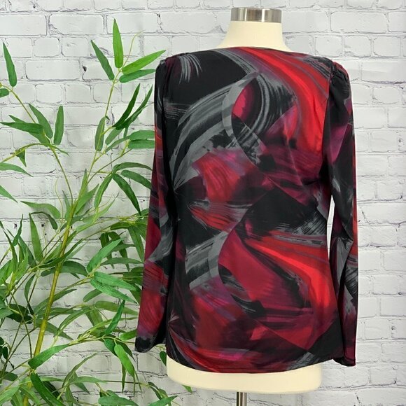 🎉Worthington Stretch Red, Maroon & Black Top - Picture 3 of 6